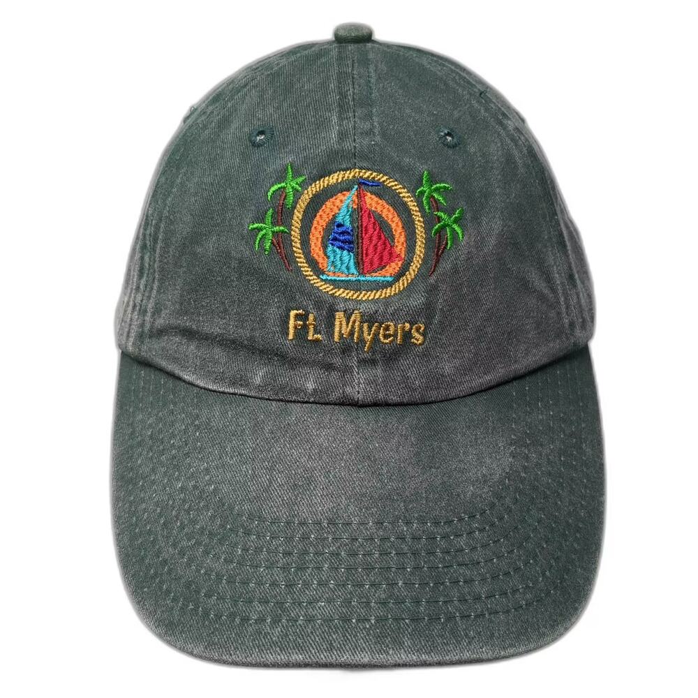Bjr Classic Headwear Baseball Cap Green Os Ft. Myers Florida Embroidered Hat